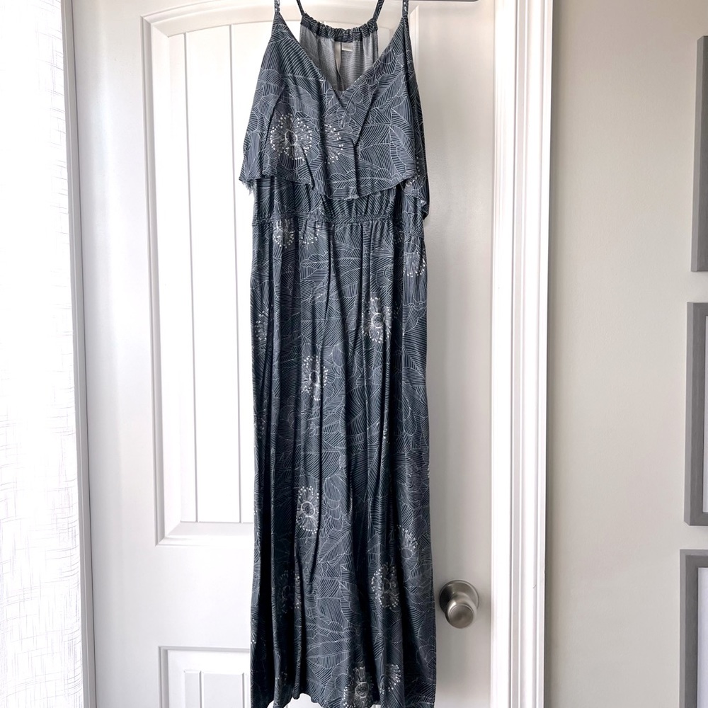 Lauren Conrad LC Maxi Dress Blue Floral Boho Side Slit
Festival